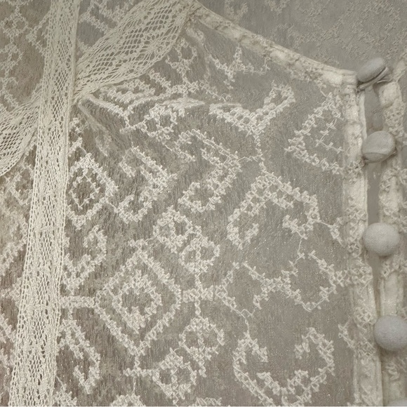 Maeve by Anthropologie ivory shimmering sheer coverup/duster size XS - Picture 4 of 5